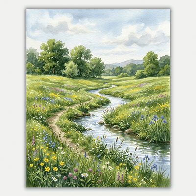Meadow With Stream