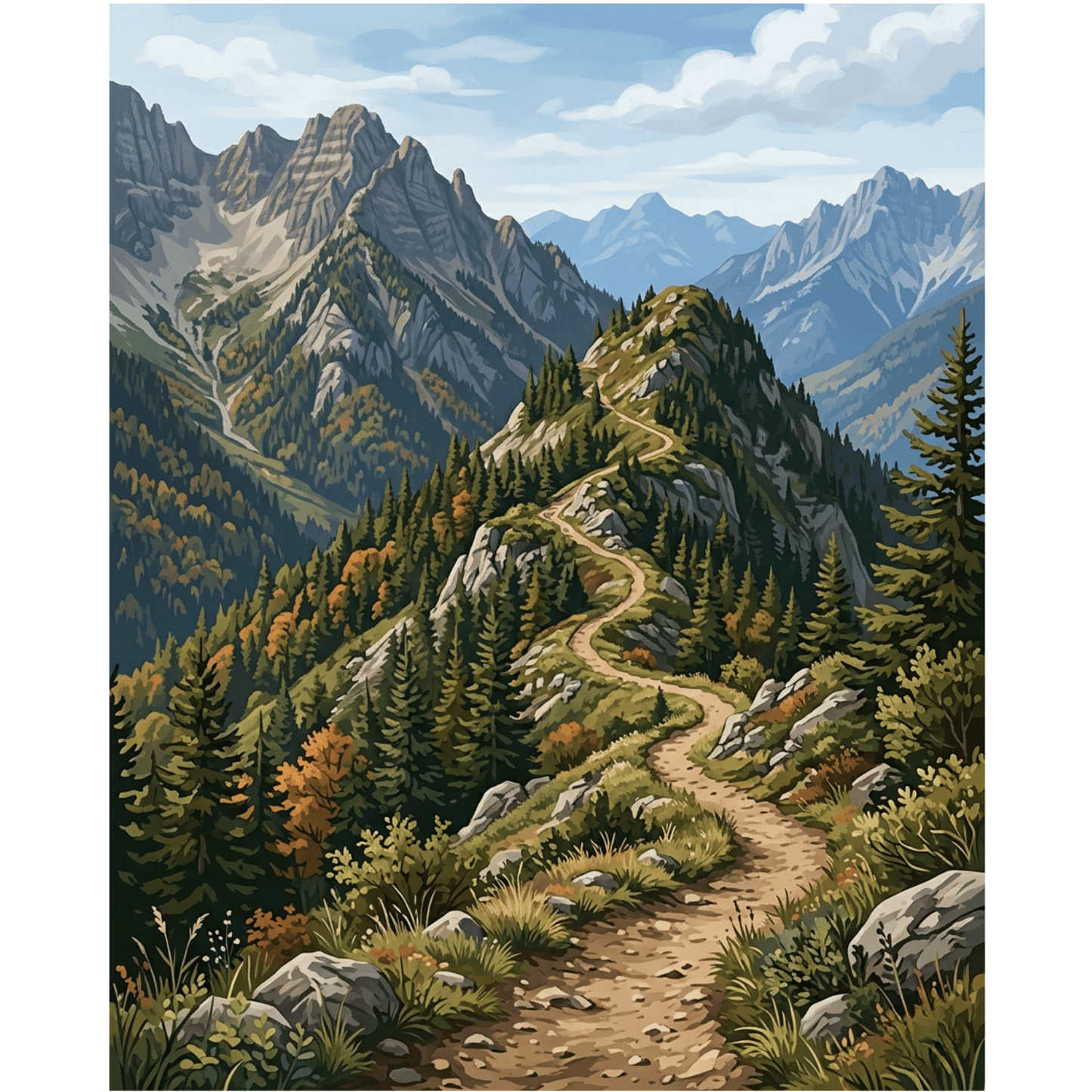Mountain Path View PicturaNumbers