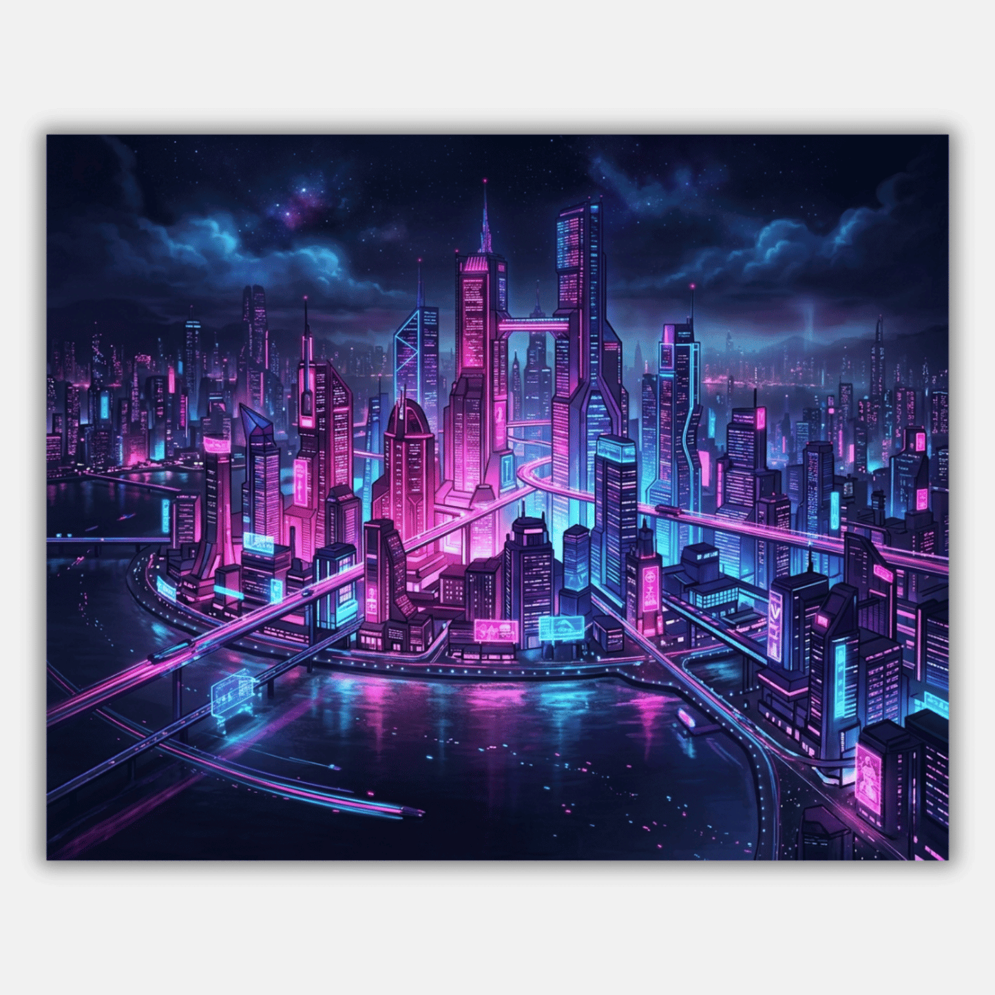 Neon City Sky Line PicturaNumbers