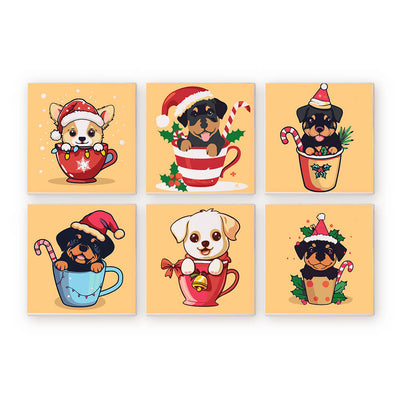 Cute Pups In Cups (6 set)