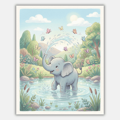 Pastel Baby Elephant