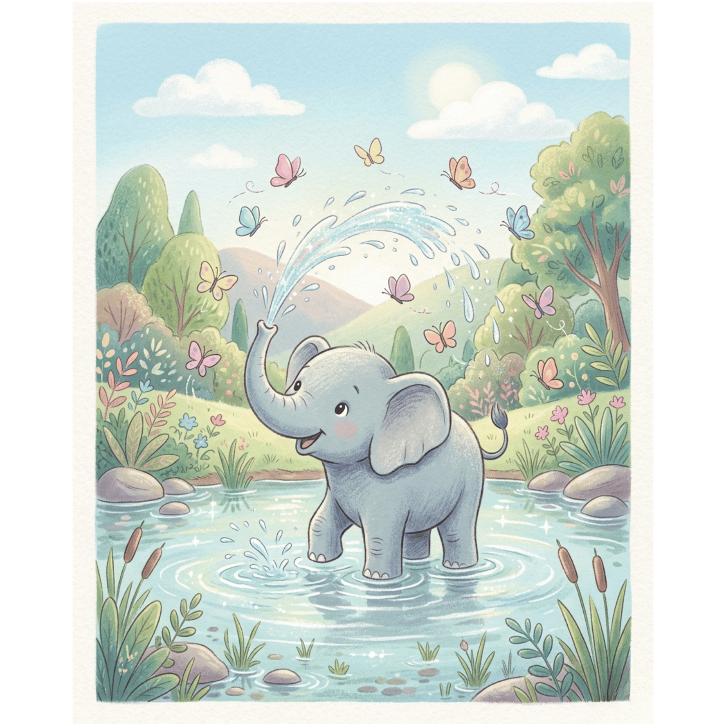 Pastel Baby Elephant PicturaNumbers