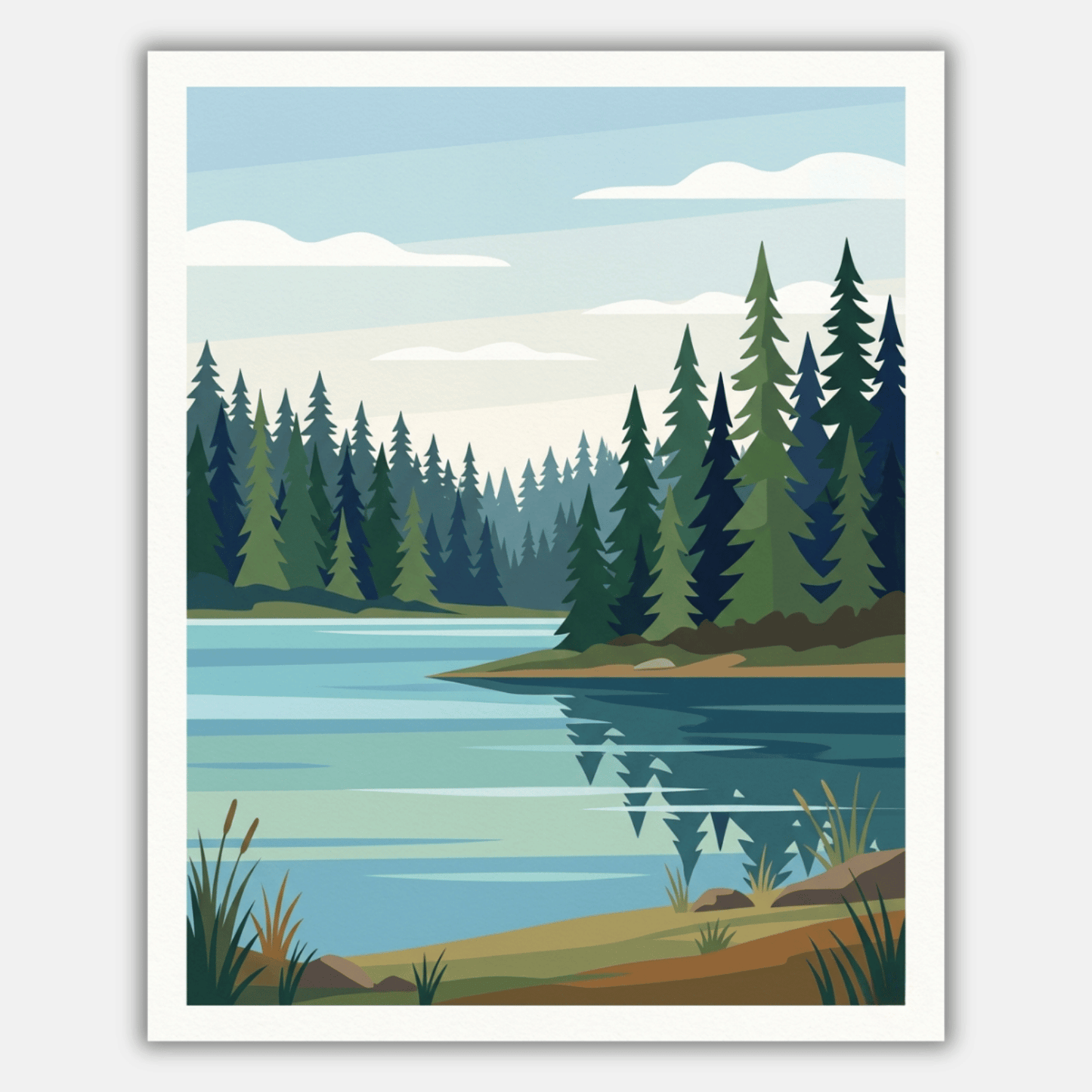 Pine Trees Silhouette PicturaNumbers