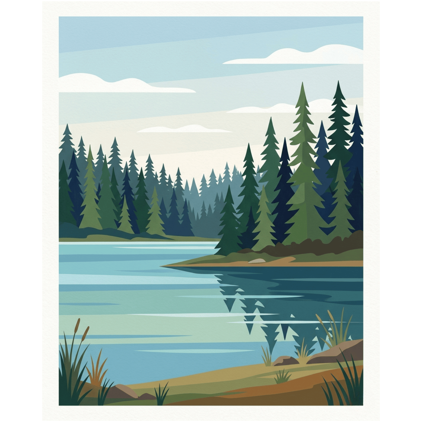 Pine Trees Silhouette PicturaNumbers