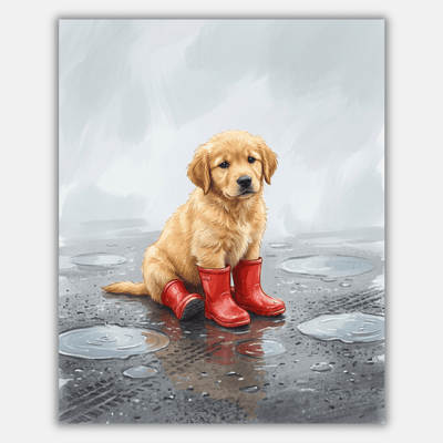 Puppy Red Boots
