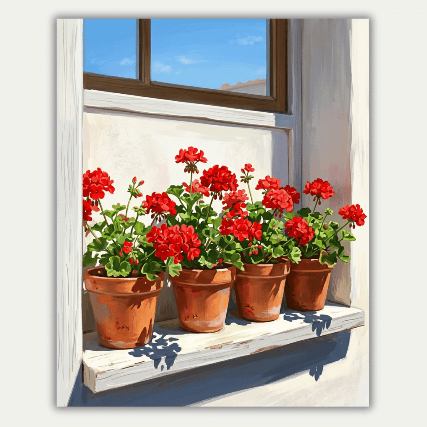 Red Geranium Bloom PicturaNumbers