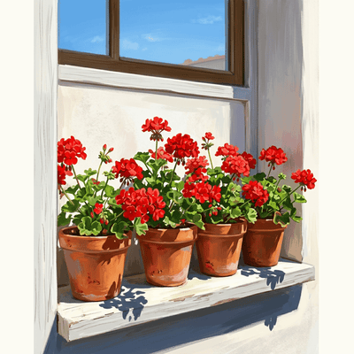 Red Geranium Bloom