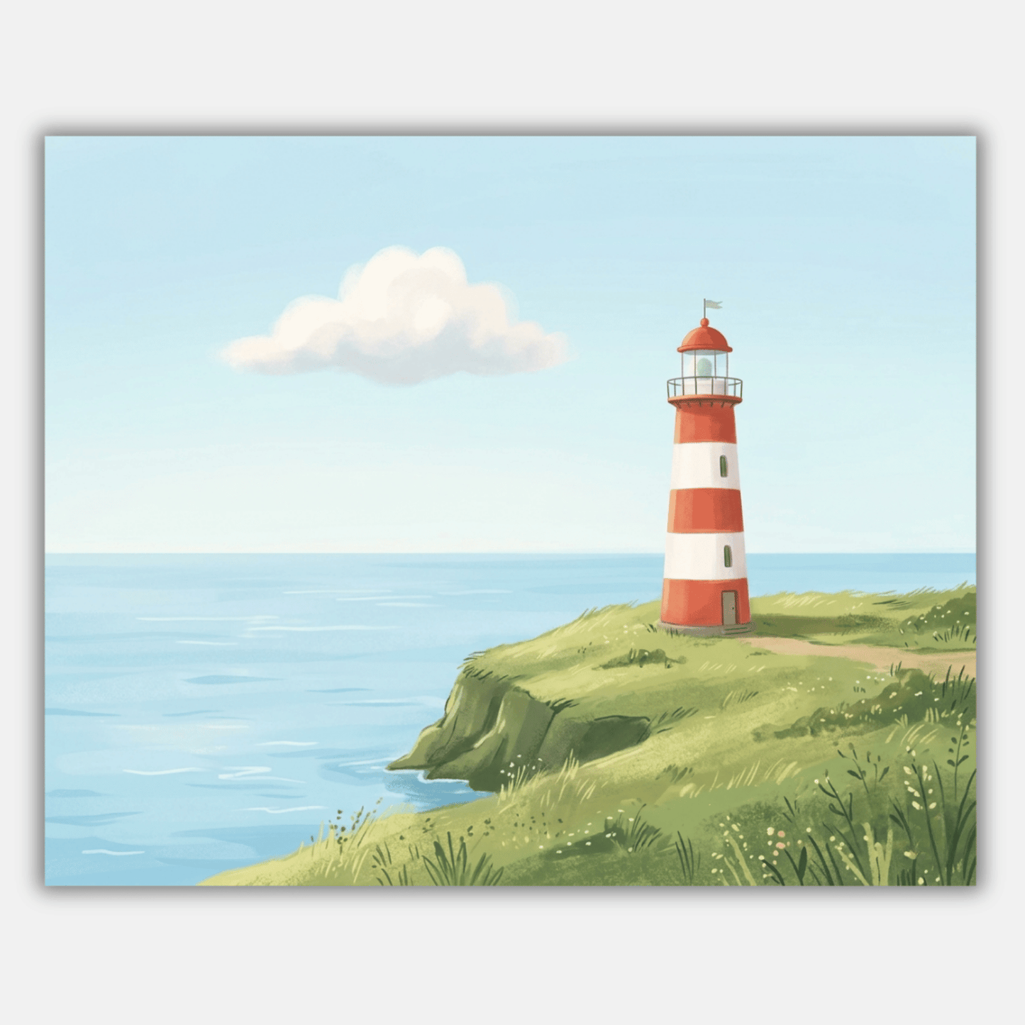 Red White Light House PicturaNumbers