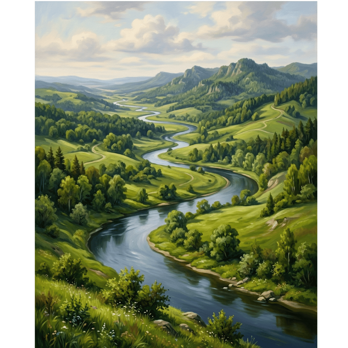 River Through Valley PicturaNumbers