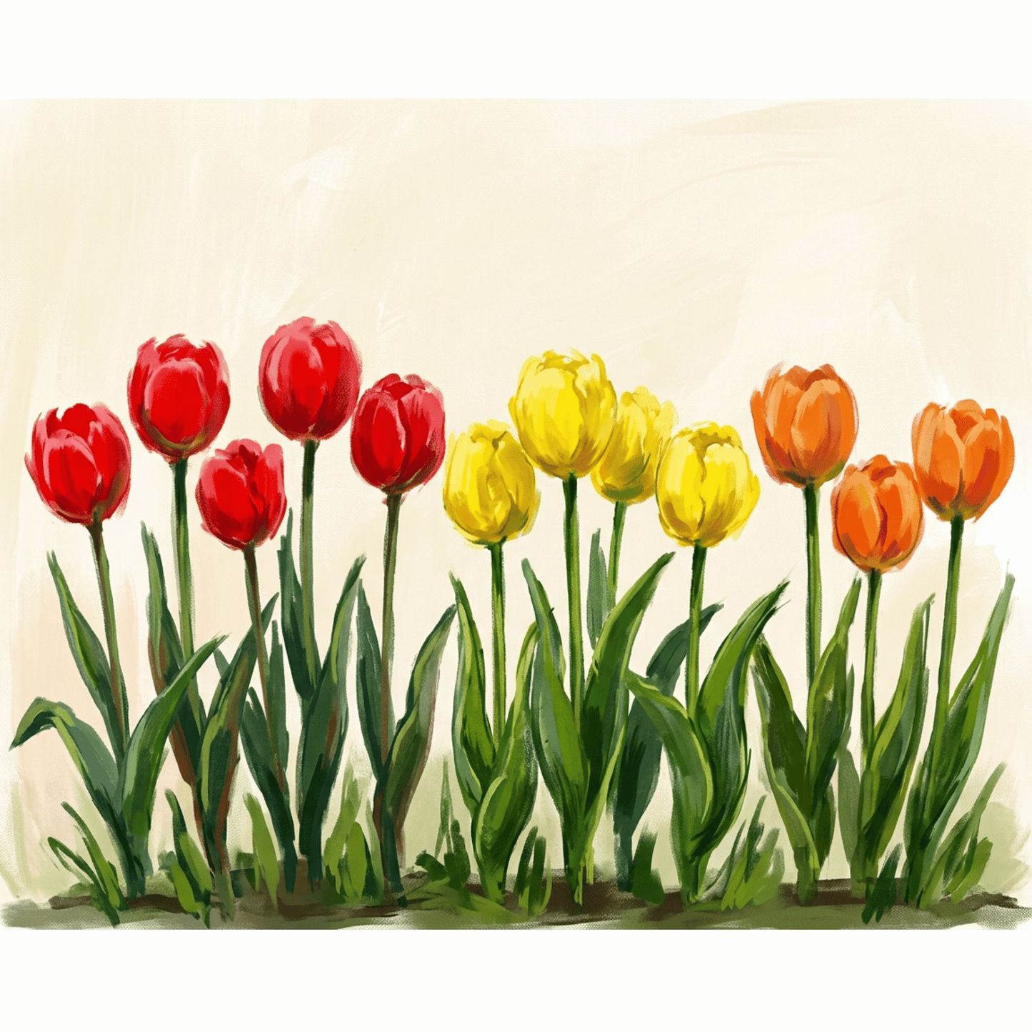 Row Of Tulips PicturaNumbers