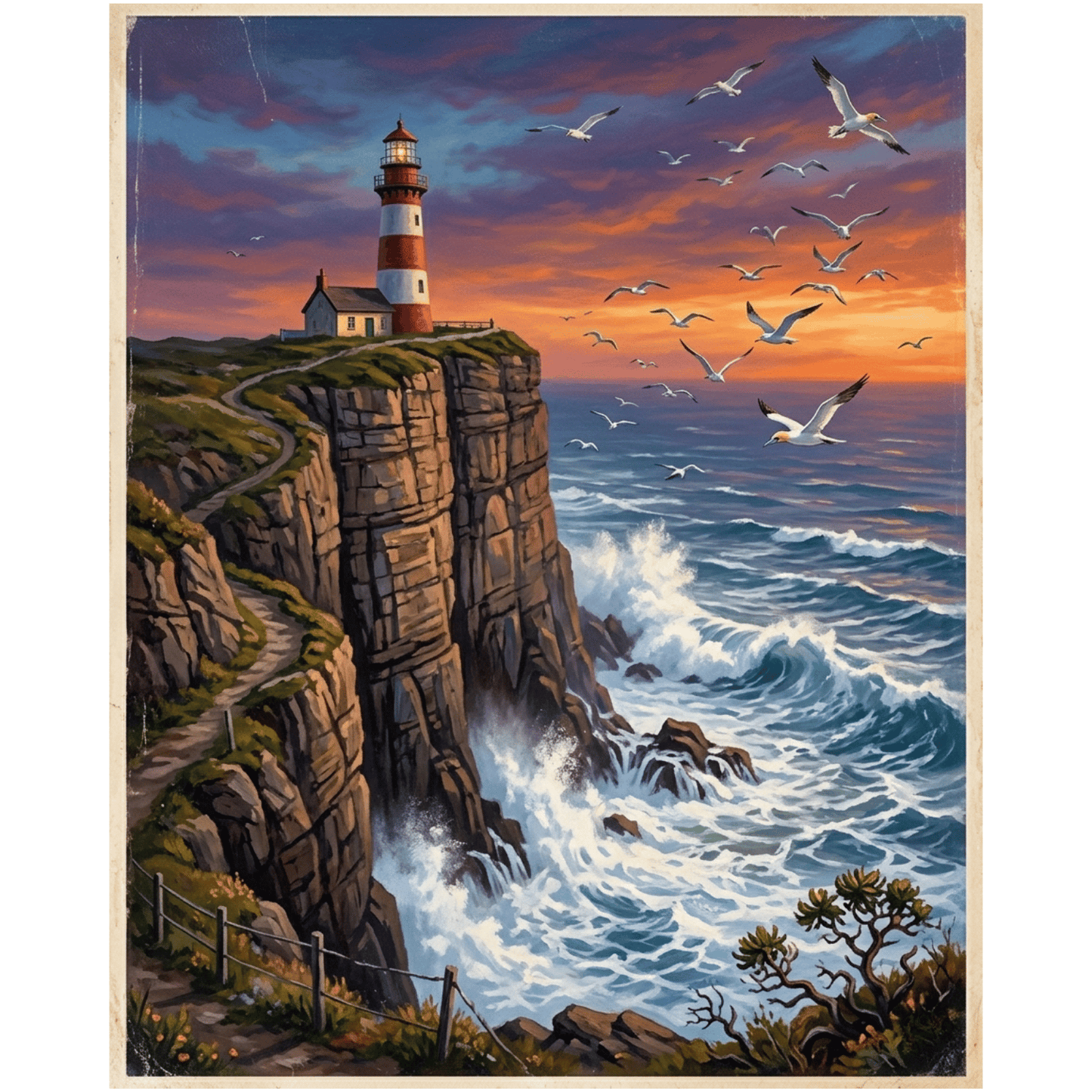 Seagulls Lighthouse PicturaNumbers