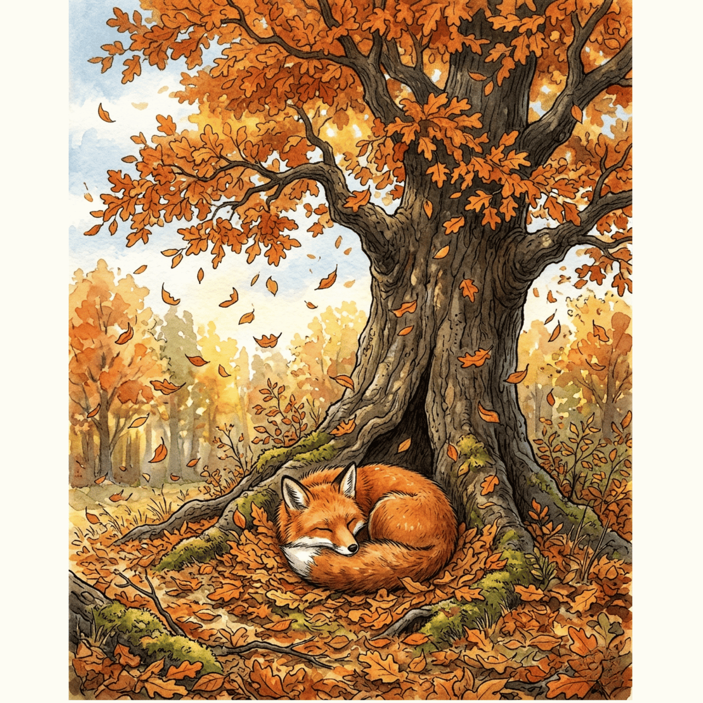 Sleeping Autumn Fox PicturaNumbers