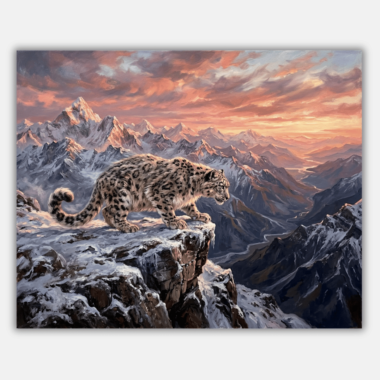 Snow Leopard Cliff PicturaNumbers