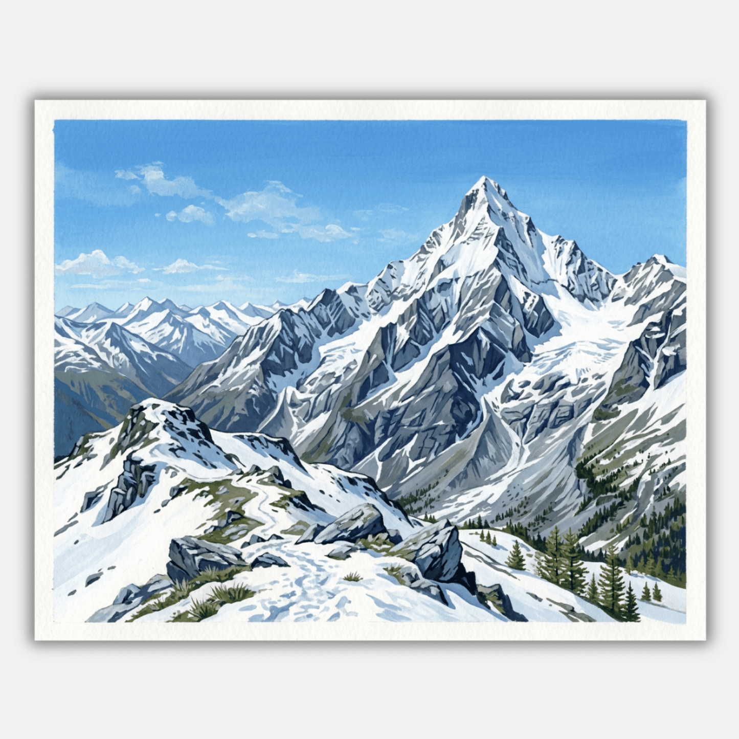 Snowy Mountain Peaks PicturaNumbers