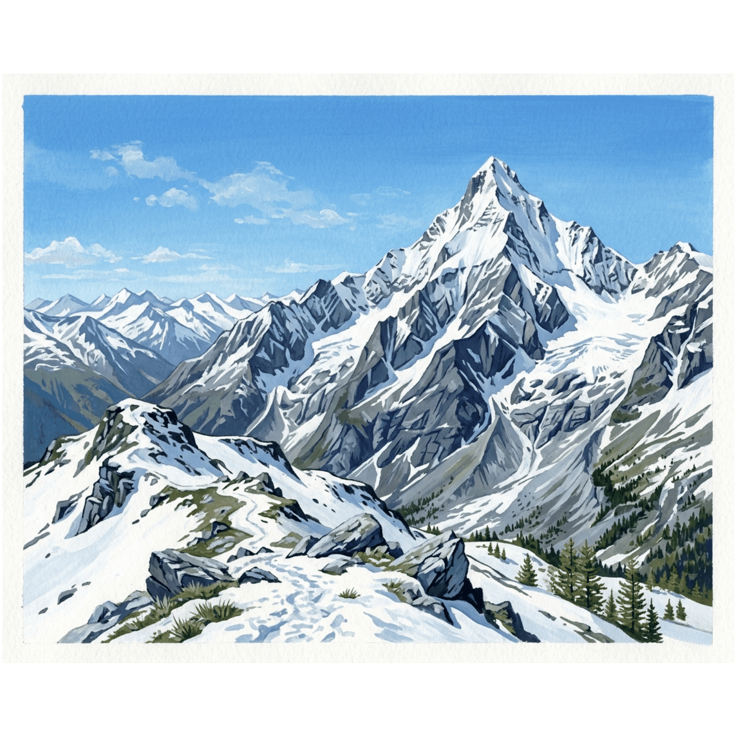 Snowy Mountain Peaks PicturaNumbers