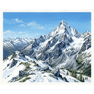Snowy Mountain Peaks