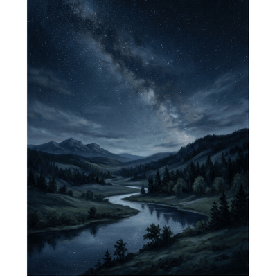 Starry Night Landscape