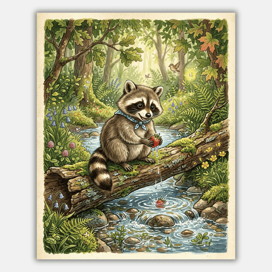 Storybook Raccoon Snacks PicturaNumbers
