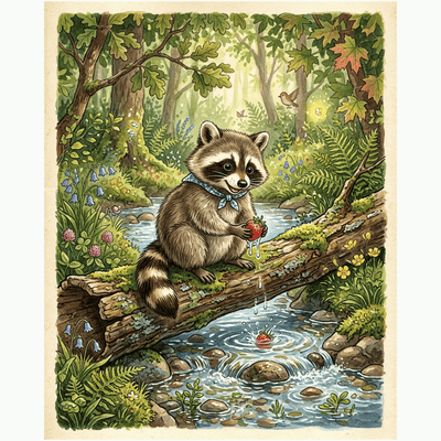 Storybook Raccoon Snacks