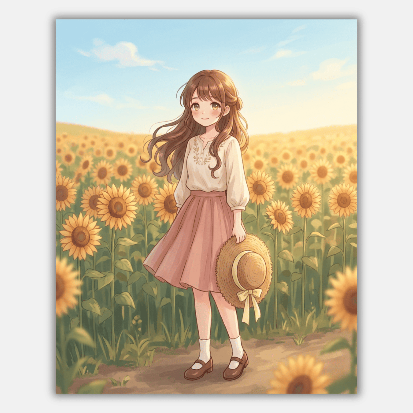 Sunflower Anime Girl PicturaNumbers