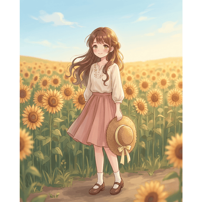 Sunflower Anime Girl