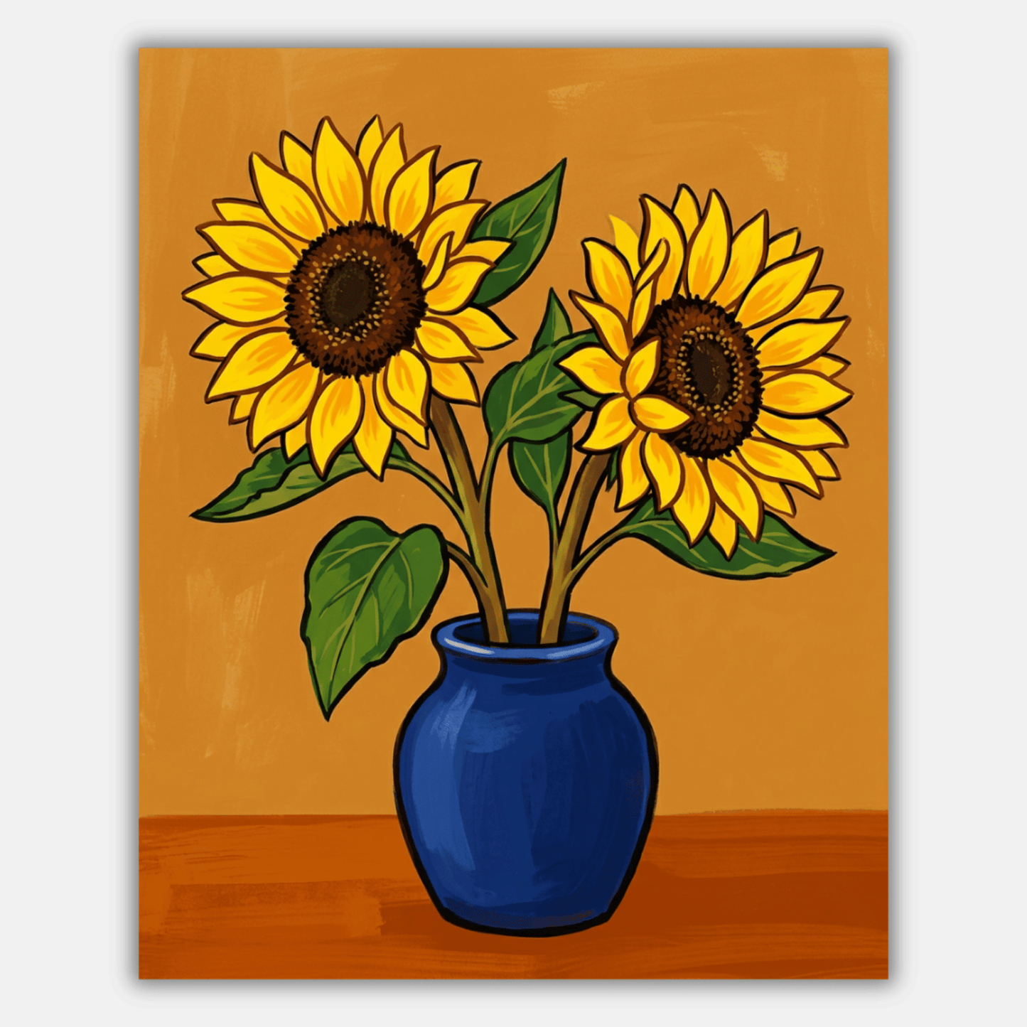 Sunflower Blue Vase PicturaNumbers