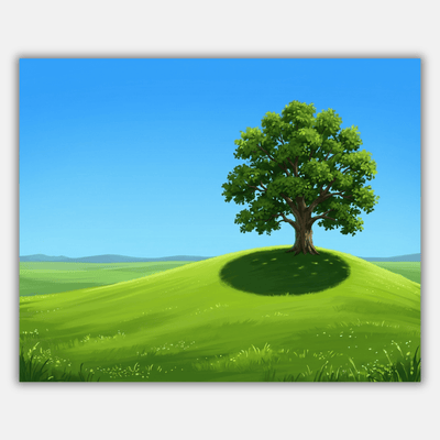 Sunlit Grass Hill