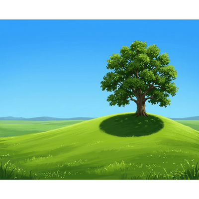 Sunlit Grass Hill