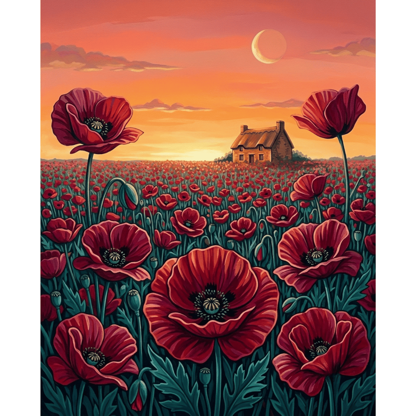 Sunset Poppies PicturaNumbers