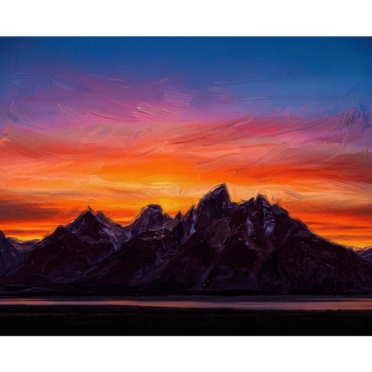Sunset Mountain Silhouette PicturaNumbers