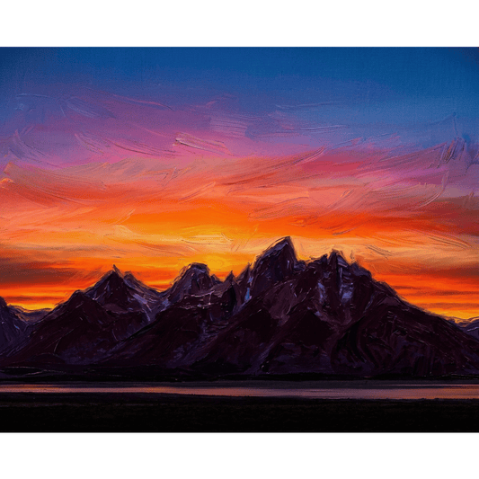 Sunset Mountain Silhouette PicturaNumbers