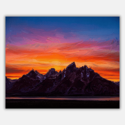 Sunset Mountain Silhouette