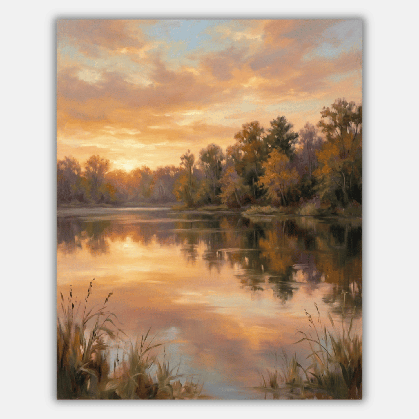 Sunset Over Lake Trees PicturaNumbers