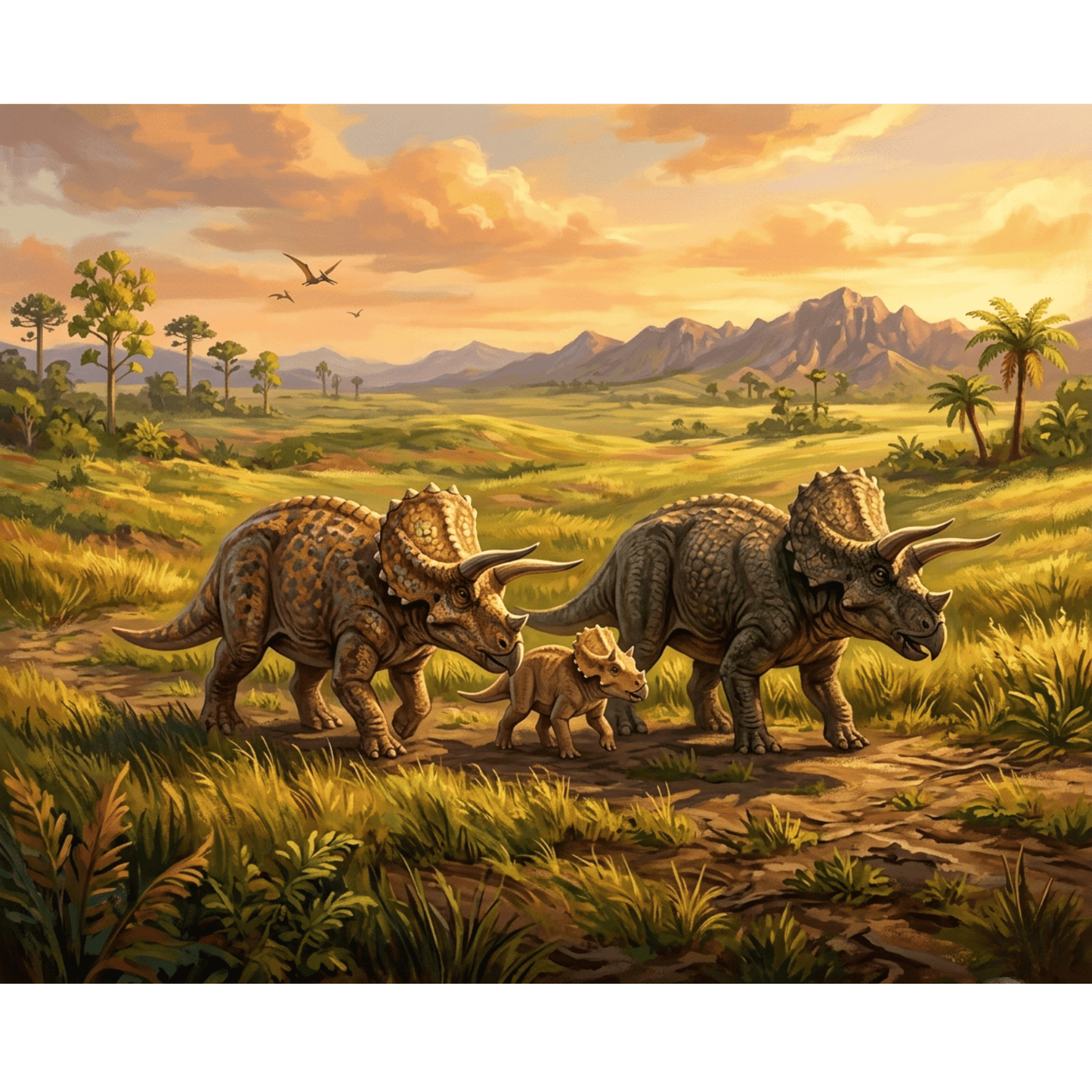 Triceratops Herd PicturaNumbers