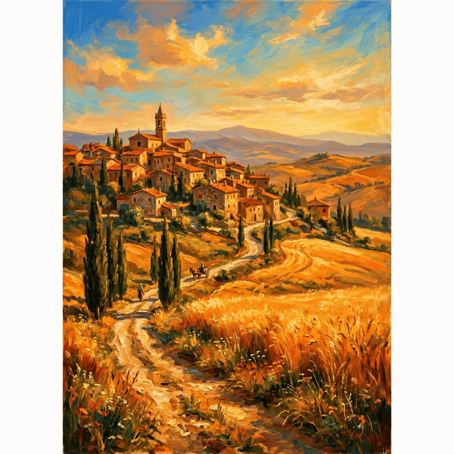 Tuscan Hillside Village PicturaNumbers