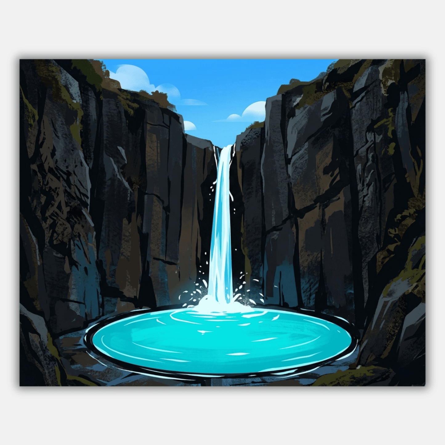 Vibrant Waterfall Pool PicturaNumbers