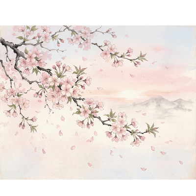 Water Colour Cherry Blossom
