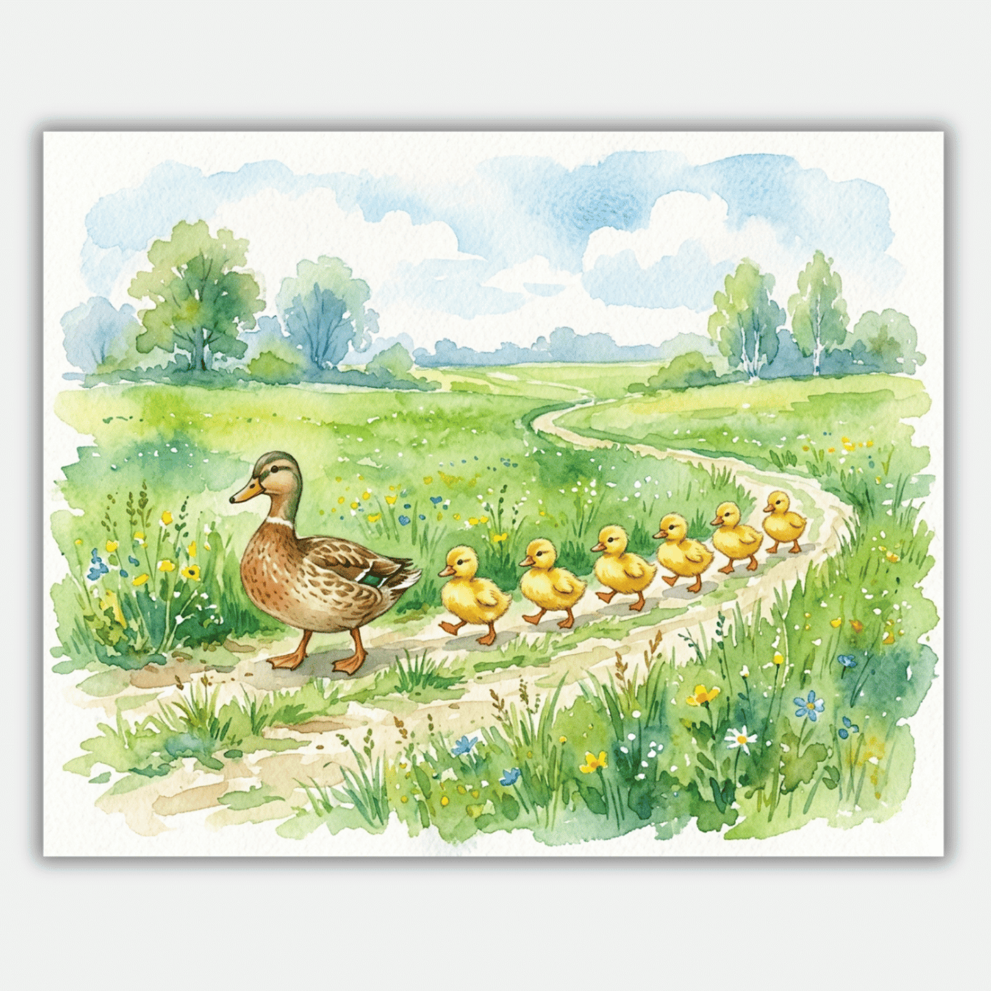 Water Colour Duckling Parade PicturaNumbers