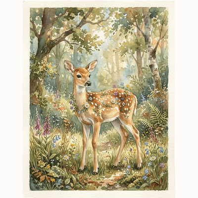Water Colour Fairytale Deer