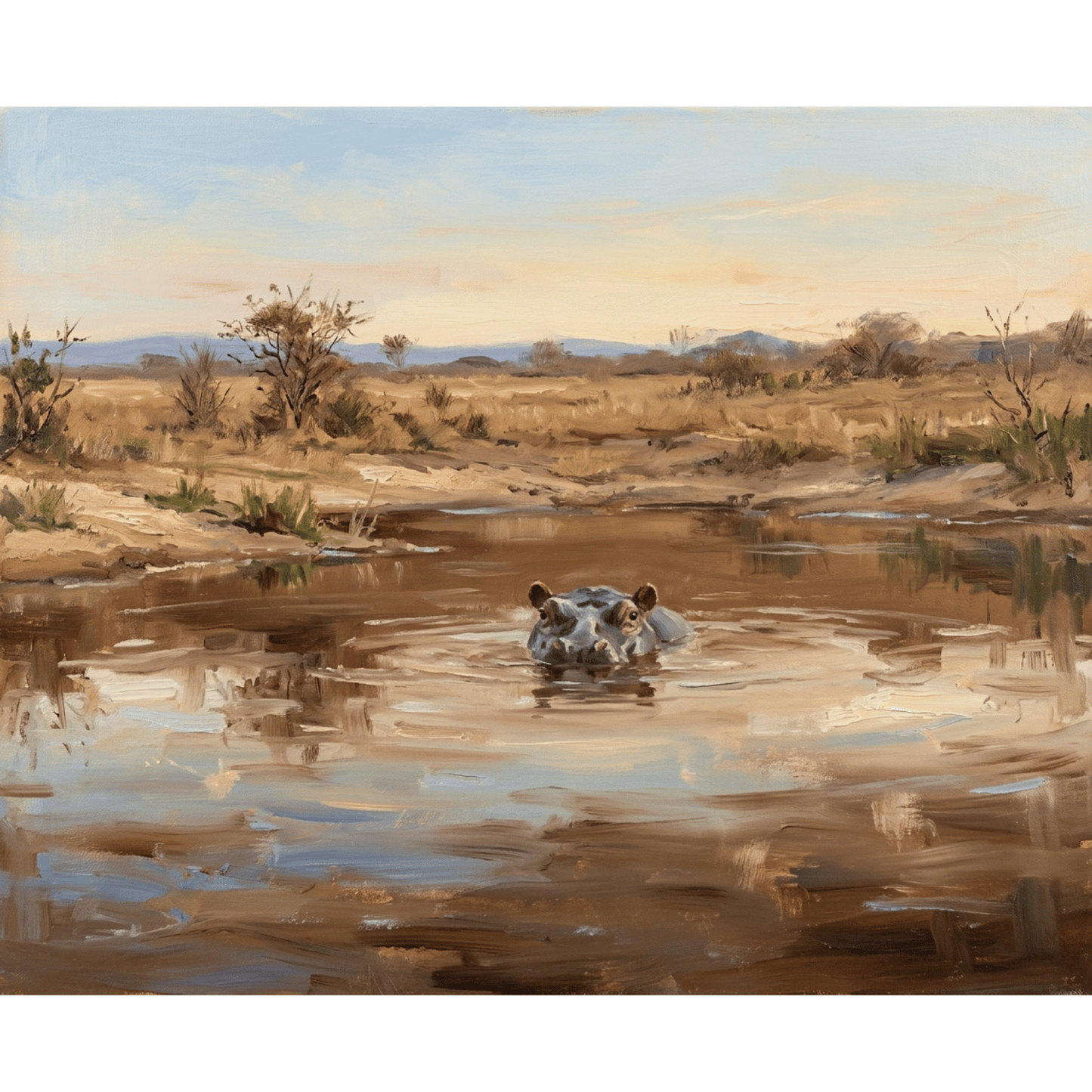 Waterhole Hippo PicturaNumbers