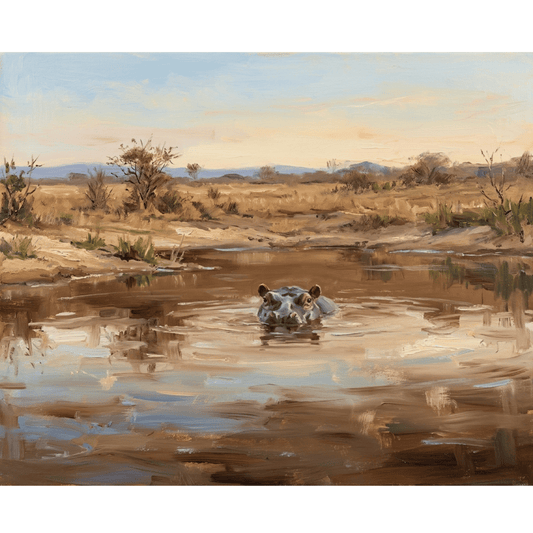 Waterhole Hippo PicturaNumbers