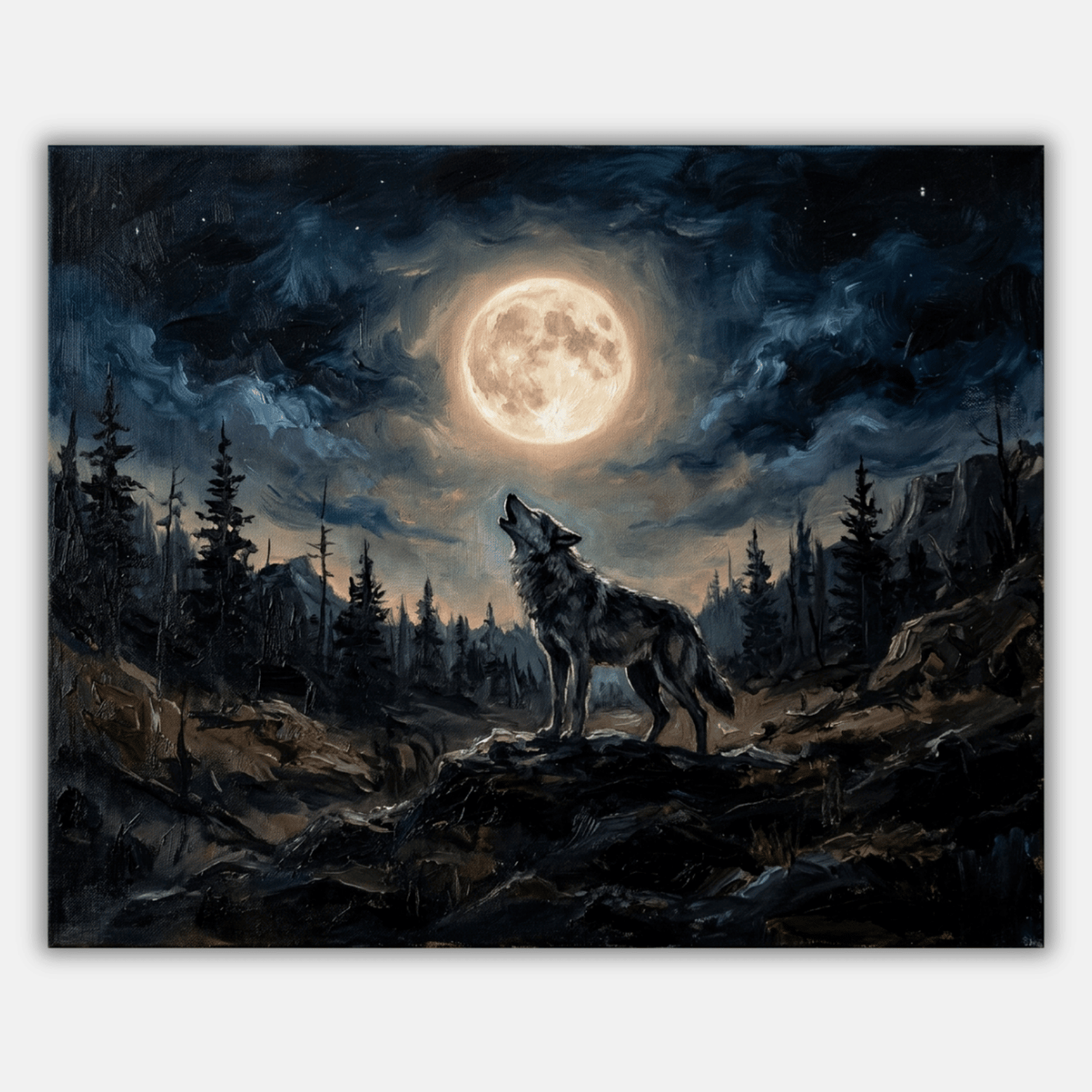 Wolf Howling Moon PicturaNumbers