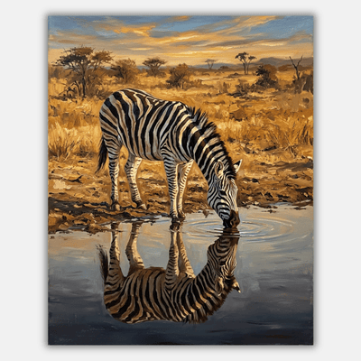 Zebra Drinking